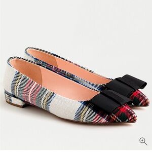 J. Crew Plaid Bow Flats